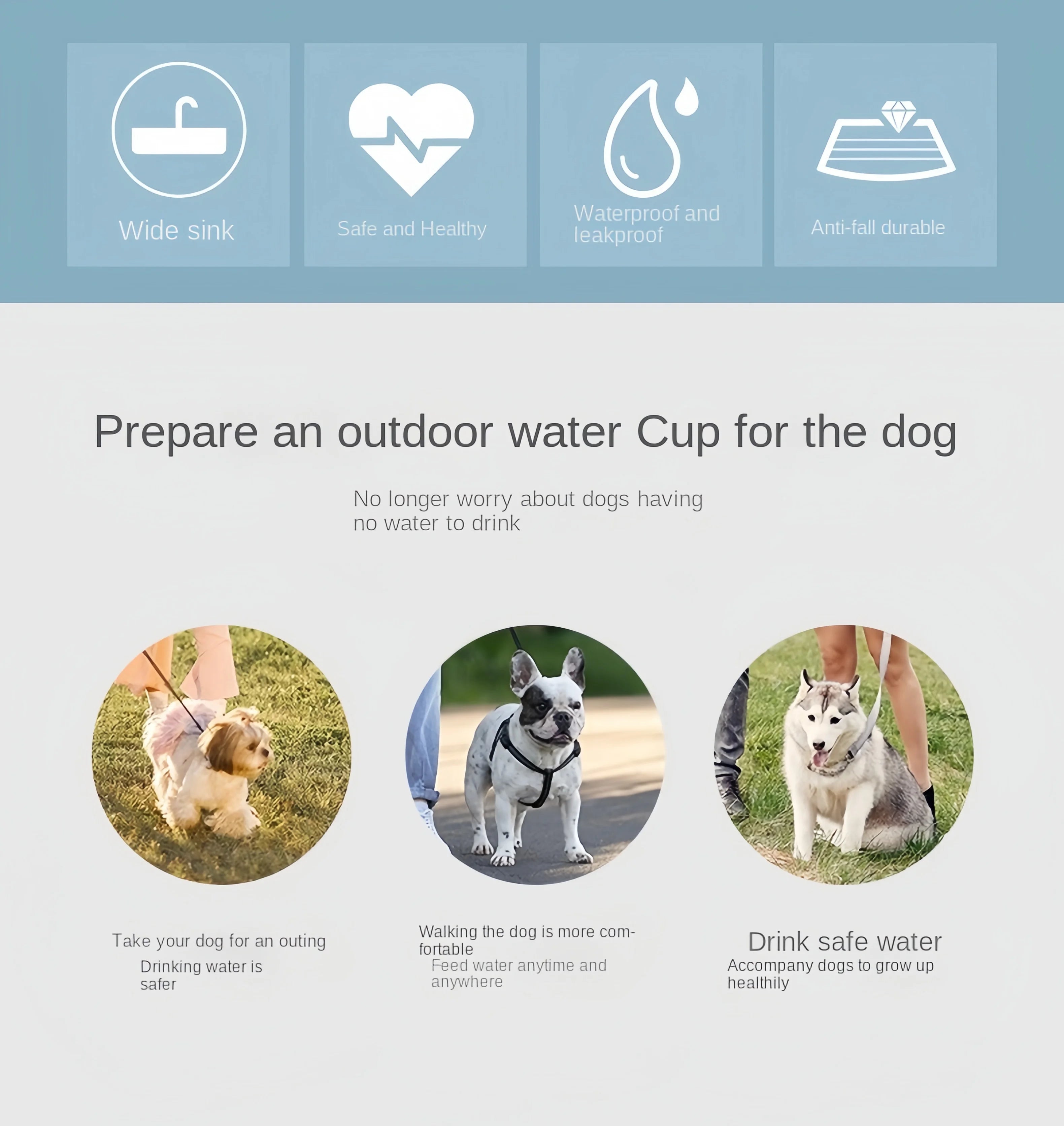 Portable Pet Water & Food Bottle for Travel | 2-in-1 Leak-Proof Dispenser for Dogs & Cats