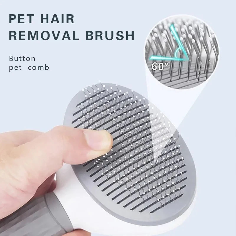 Self-Cleaning Pet Hair Remover Brush | One-Click Fur Release for Dogs & Cats