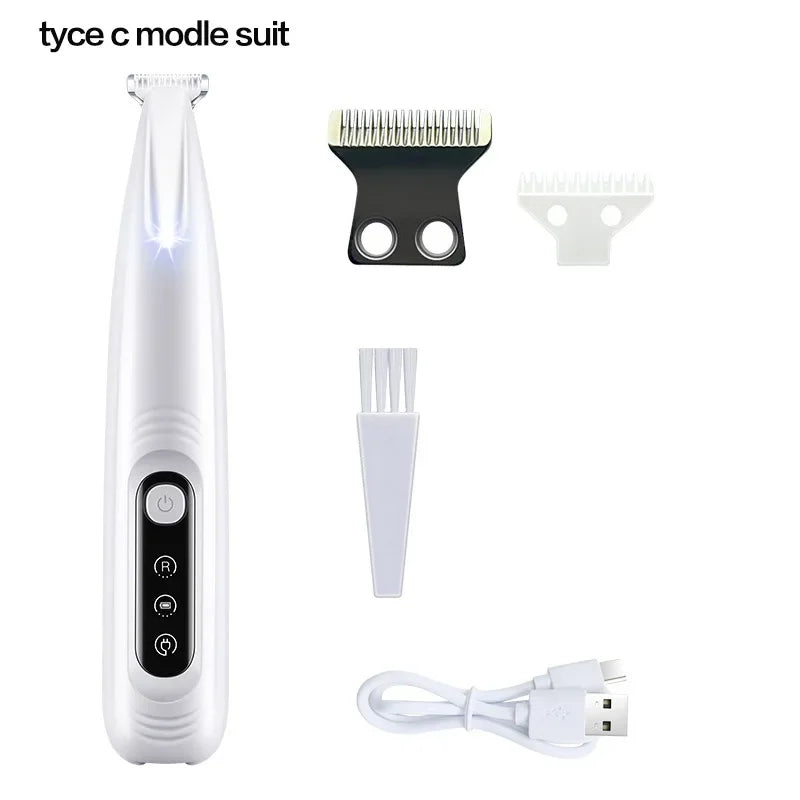 LED Waterproof Pet Paw Hair Trimmer | Wide Blade Grooming Clipper for Dogs & Cats