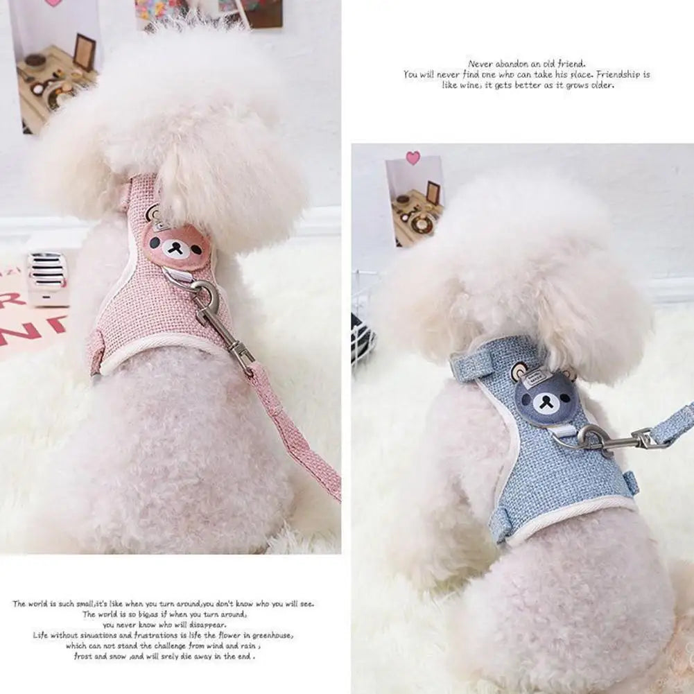 Adjustable Breathable Pet Harness Vest | No-Pull Vest Harness with Leash for Cats & Small Dogs