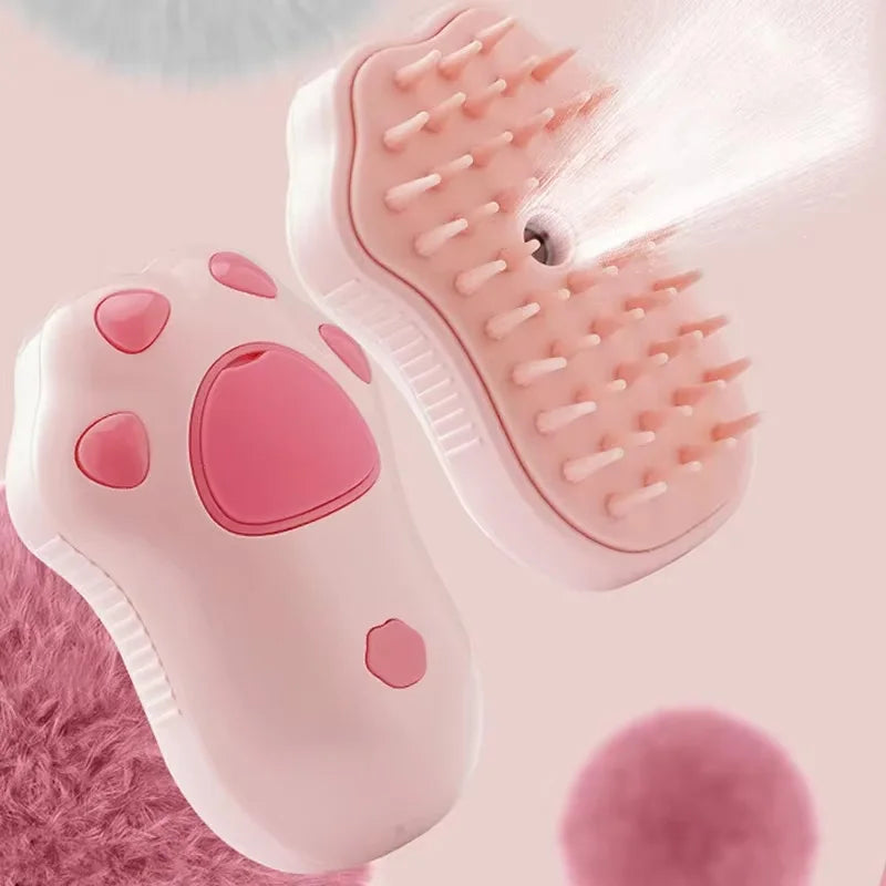 3-in-1 Electric Steam Pet Grooming Brush | Brush, Clean & Massage for Dogs & Cats