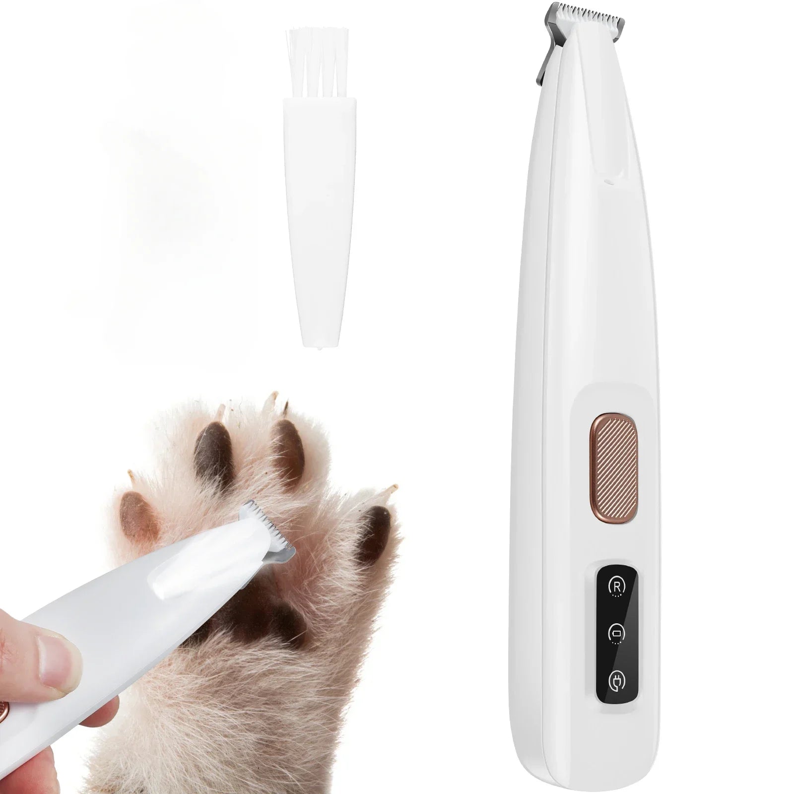 LED Waterproof Pet Paw Hair Trimmer | Wide Blade Grooming Clipper for Dogs & Cats