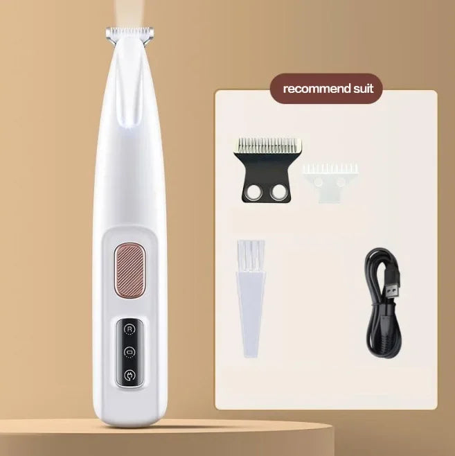 LED Waterproof Pet Paw Hair Trimmer | Wide Blade Grooming Clipper for Dogs & Cats