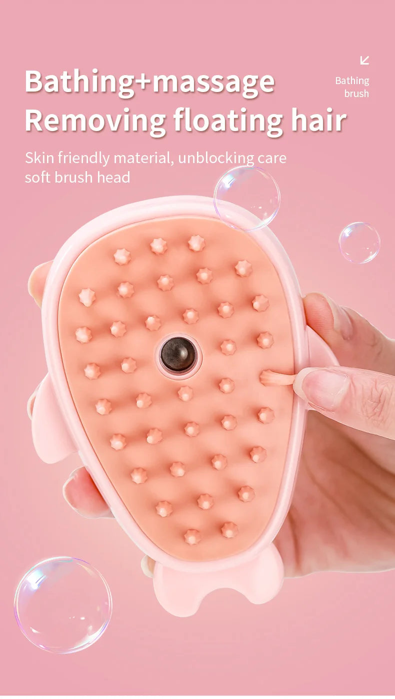3-in-1 Electric Steam Pet Grooming Brush | Brush, Clean & Massage for Dogs & Cats