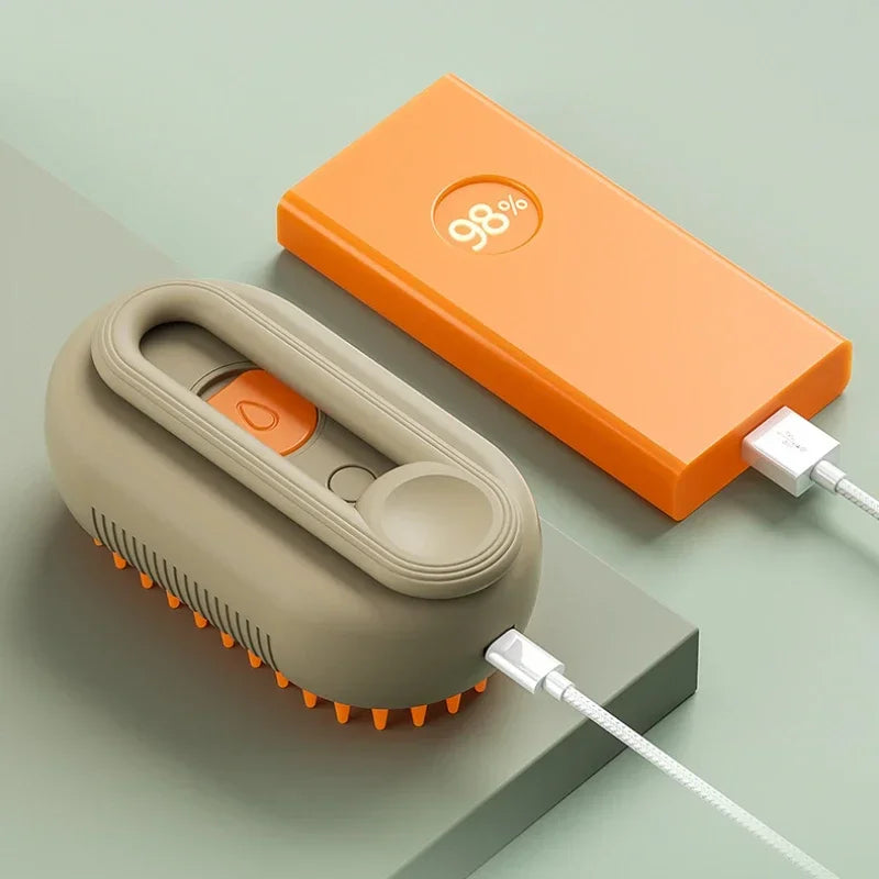 3-in-1 Electric Steam Pet Grooming Brush | Brush, Clean & Massage for Dogs & Cats