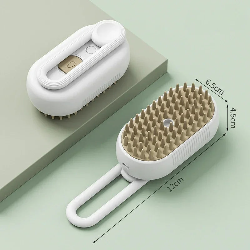 3-in-1 Electric Steam Pet Grooming Brush | Brush, Clean & Massage for Dogs & Cats