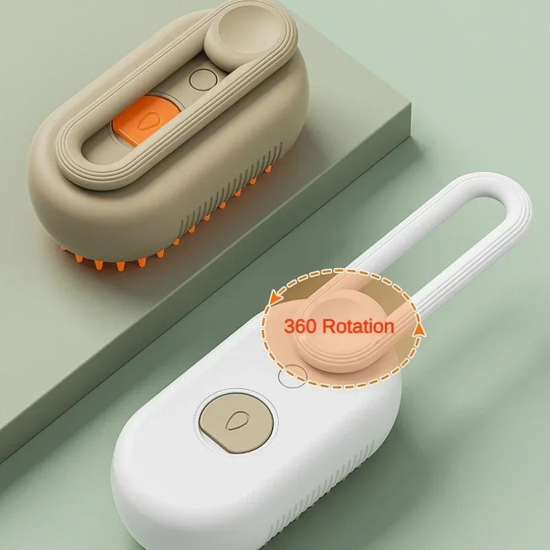 3-in-1 Electric Steam Pet Grooming Brush | Brush, Clean & Massage for Dogs & Cats