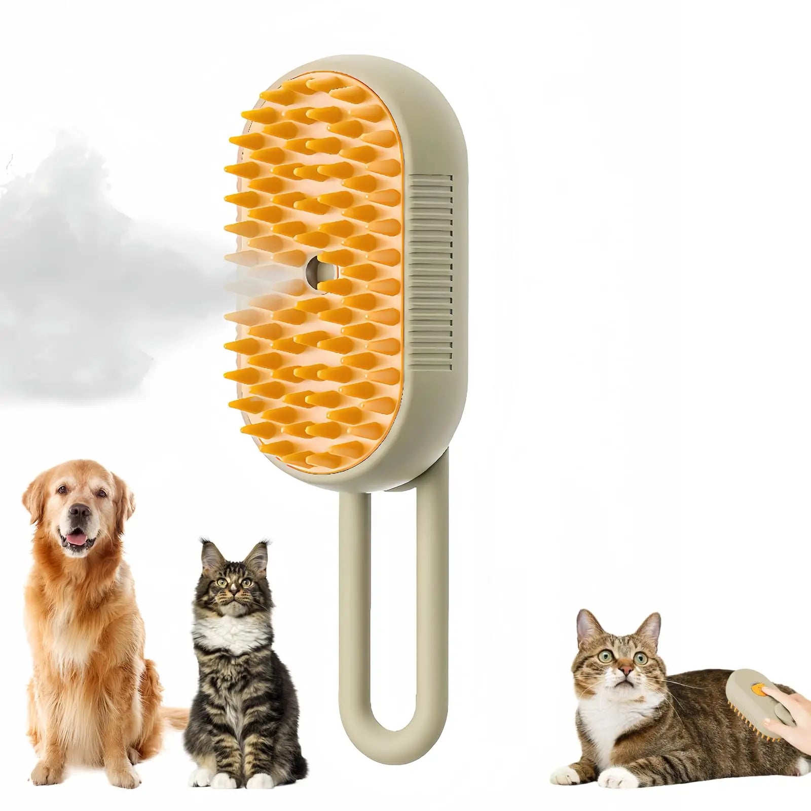 3-in-1 Electric Steam Pet Grooming Brush | Brush, Clean & Massage for Dogs & Cats