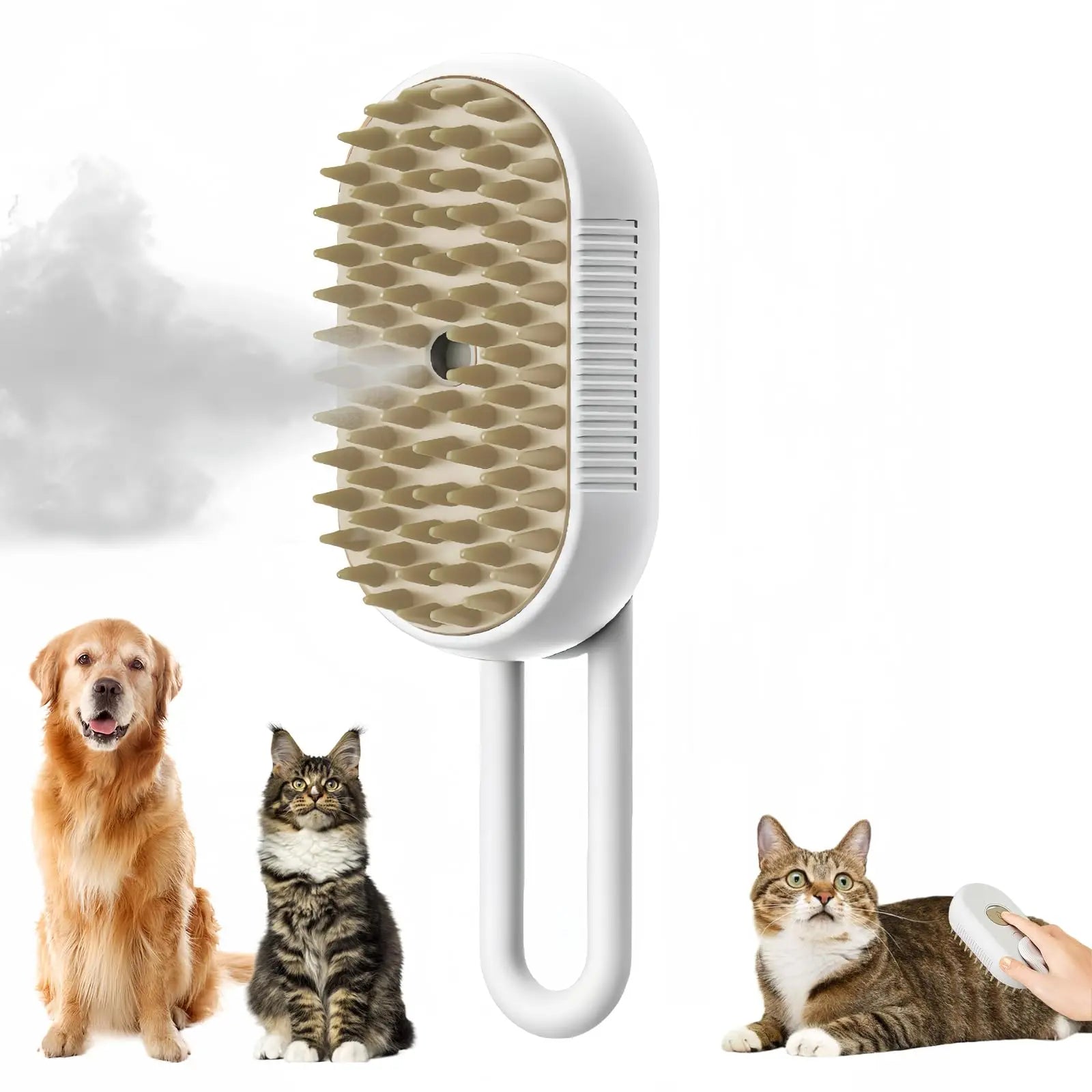 3-in-1 Electric Steam Pet Grooming Brush | Brush, Clean & Massage for Dogs & Cats