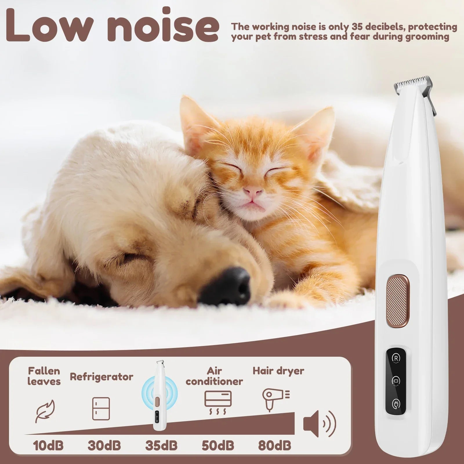 LED Waterproof Pet Paw Hair Trimmer | Wide Blade Grooming Clipper for Dogs & Cats