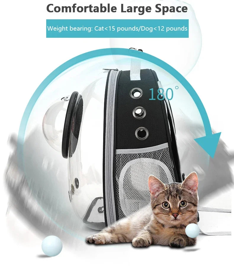 Transparent Bubble Pet Carrier Backpack | Breathable Travel Bag for Cats & Small Pets