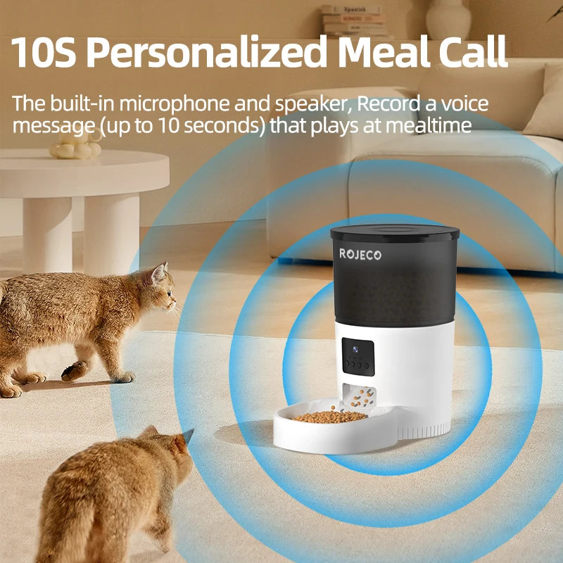 Smart Automatic Pet Feeder with HD Camera & Voice Control | App-Controlled Cat & Dog Feeder