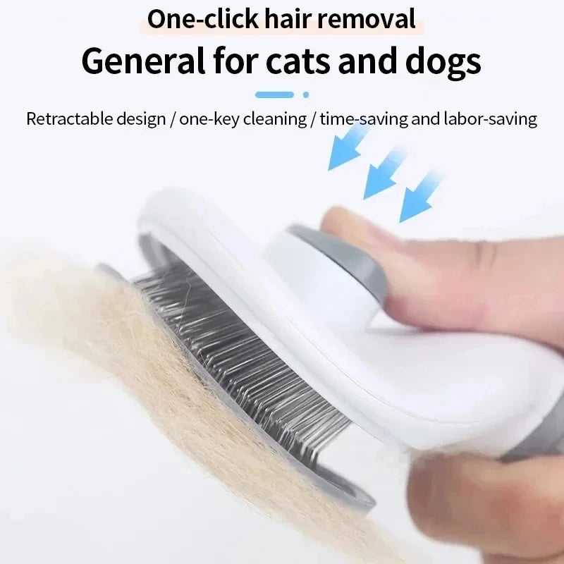 Self-Cleaning Pet Hair Remover Brush | One-Click Fur Release for Dogs & Cats