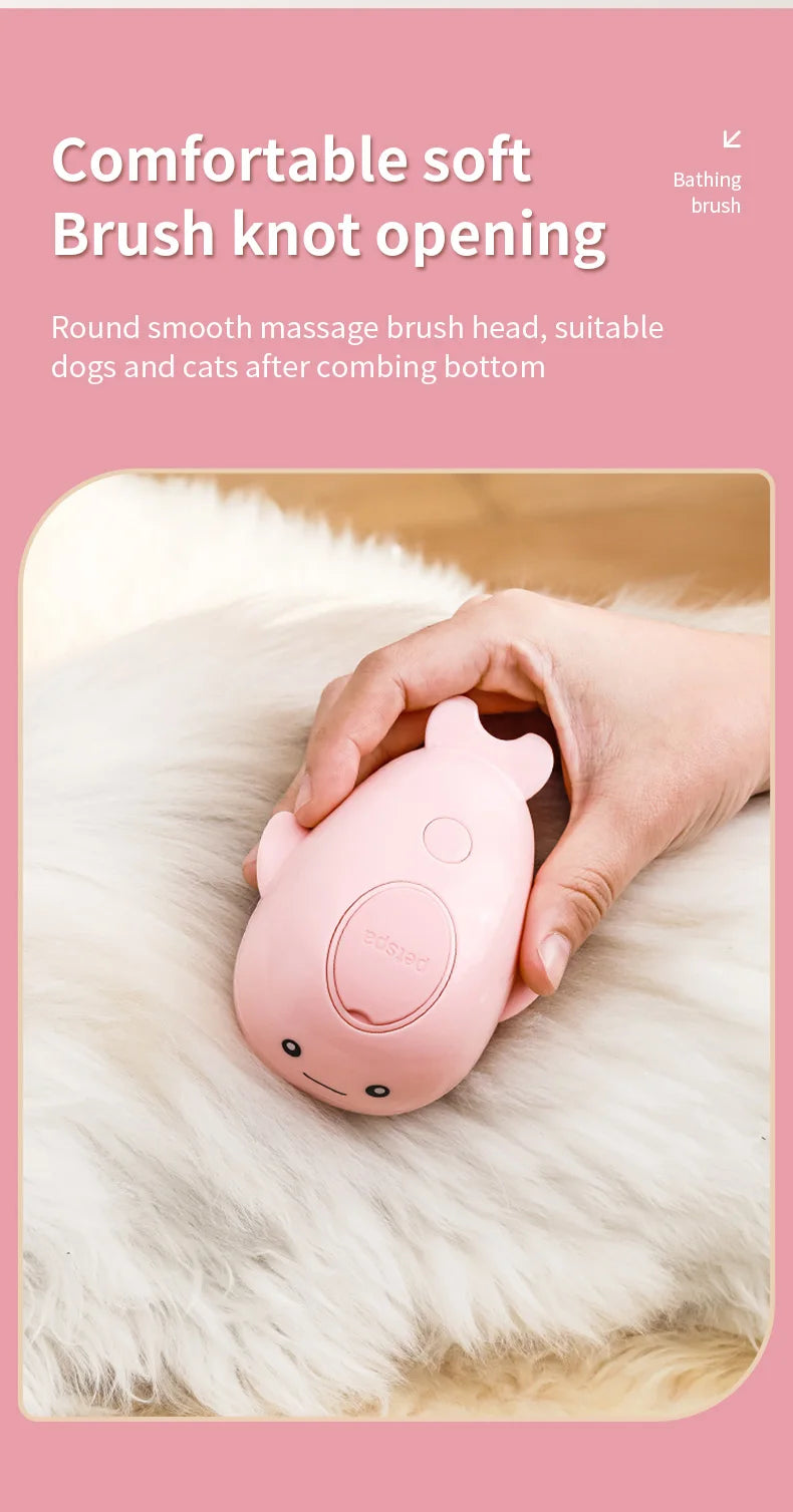 3-in-1 Electric Steam Pet Grooming Brush | Brush, Clean & Massage for Dogs & Cats
