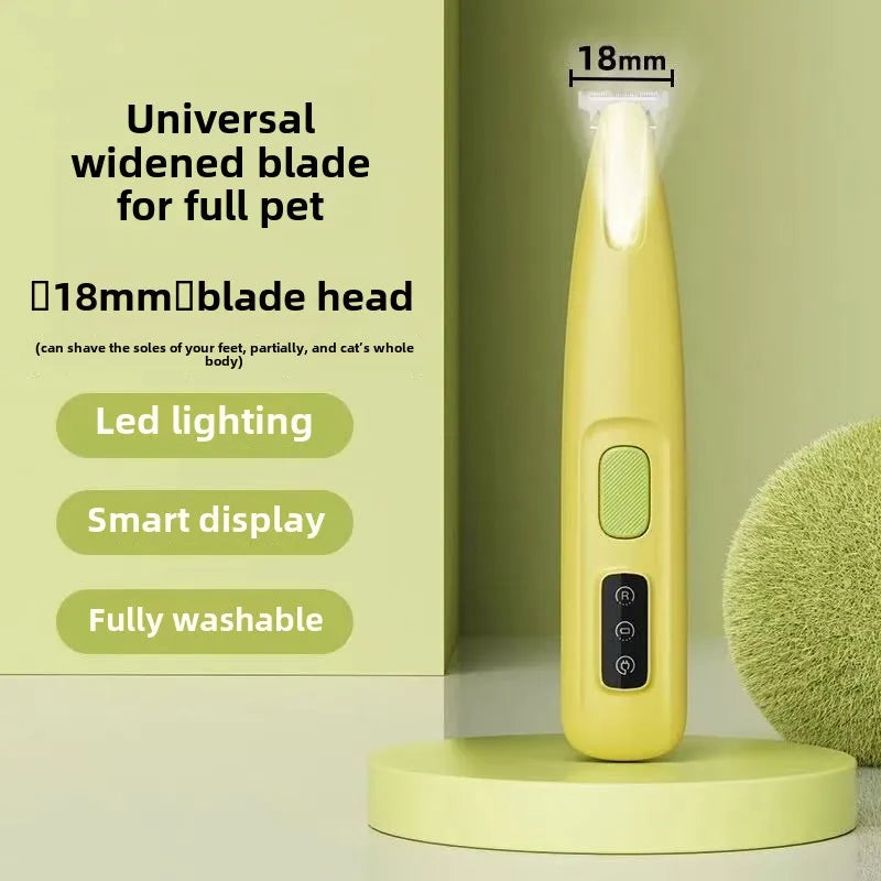 LED Waterproof Pet Paw Hair Trimmer | Wide Blade Grooming Clipper for Dogs & Cats