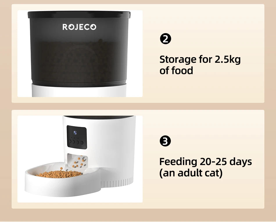 Smart Automatic Pet Feeder with HD Camera & Voice Control | App-Controlled Cat & Dog Feeder