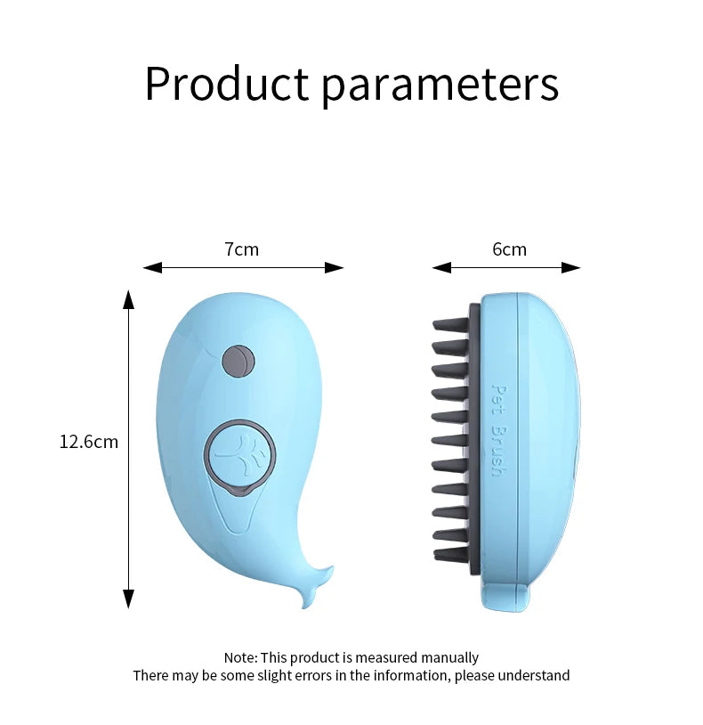 3-in-1 Electric Steam Pet Grooming Brush | Brush, Clean & Massage for Dogs & Cats
