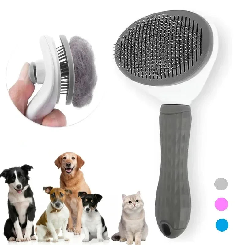 Self-Cleaning Pet Hair Remover Brush | One-Click Fur Release for Dogs & Cats