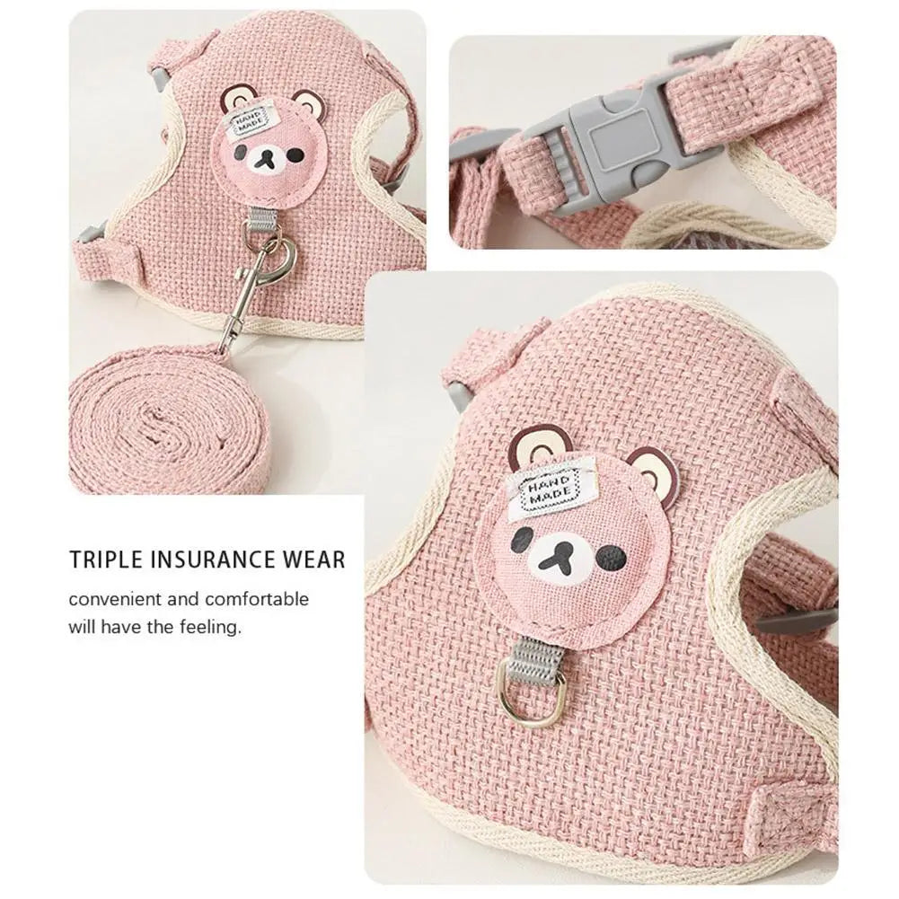 Adjustable Breathable Pet Harness Vest | No-Pull Vest Harness with Leash for Cats & Small Dogs