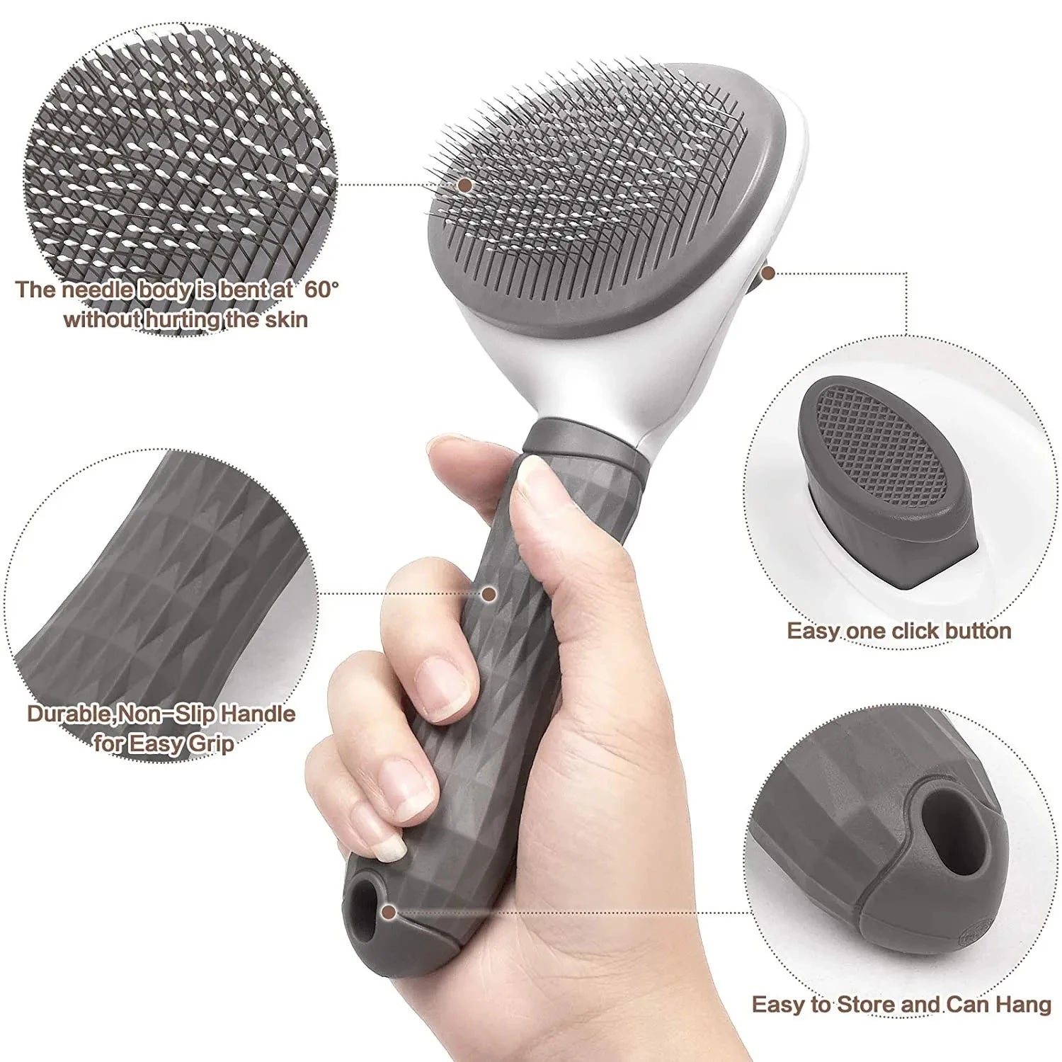 Self-Cleaning Pet Hair Remover Brush | One-Click Fur Release for Dogs & Cats