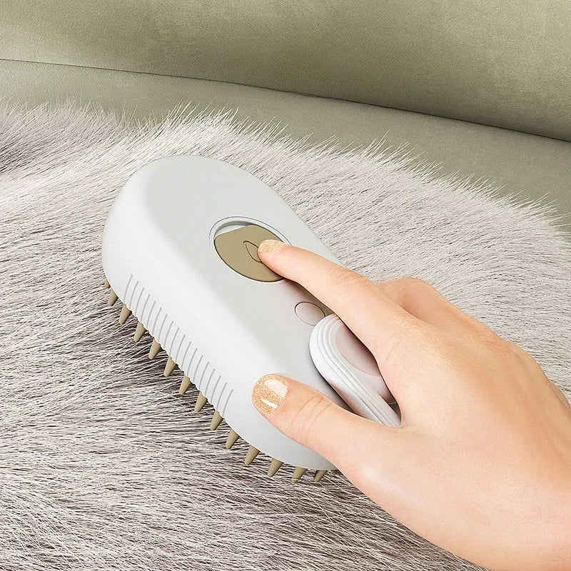 3-in-1 Electric Steam Pet Grooming Brush | Brush, Clean & Massage for Dogs & Cats