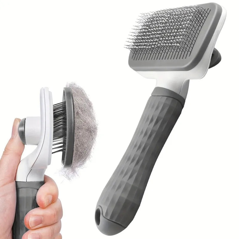 Self-Cleaning Pet Grooming Brush | Gentle Deshedding Brush for Dogs & Cats
