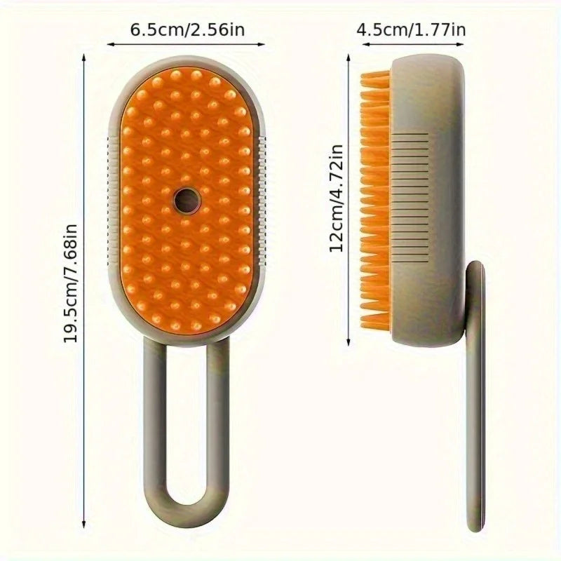 3-in-1 Steam Pet Grooming Brush | Clean, Massage & Detangle for Dogs & Cats
