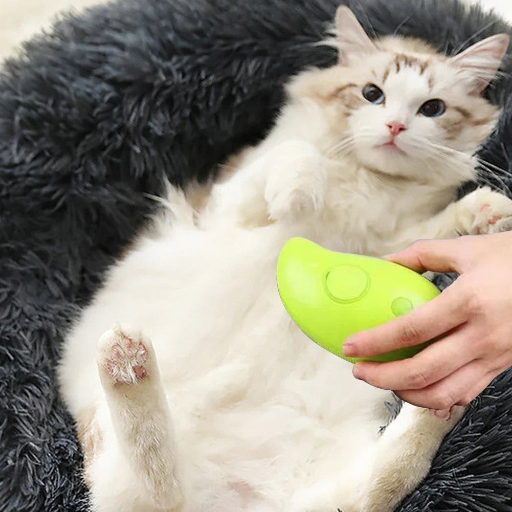 3-in-1 Electric Steam Pet Grooming Brush | Brush, Clean & Massage for Dogs & Cats