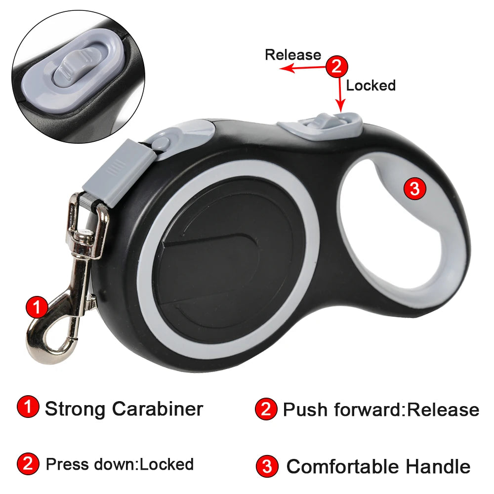 Retractable Pet Leash for Dogs & Cats | Durable Extendable Nylon Leash for All Sizes