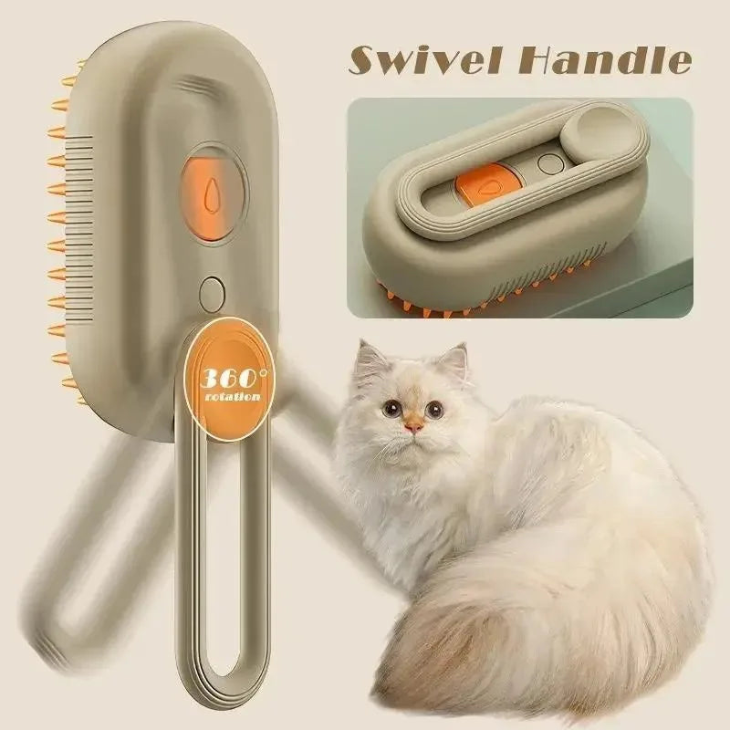 3-in-1 Steam Pet Grooming Brush | Clean, Massage & Detangle for Dogs & Cats