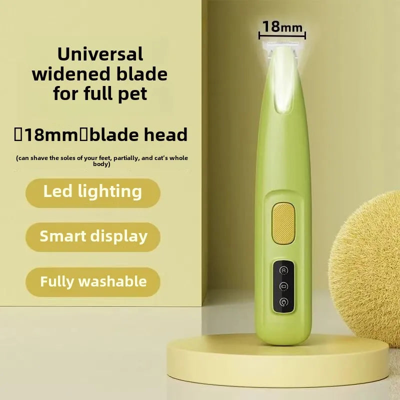 LED Waterproof Pet Paw Hair Trimmer | Wide Blade Grooming Clipper for Dogs & Cats