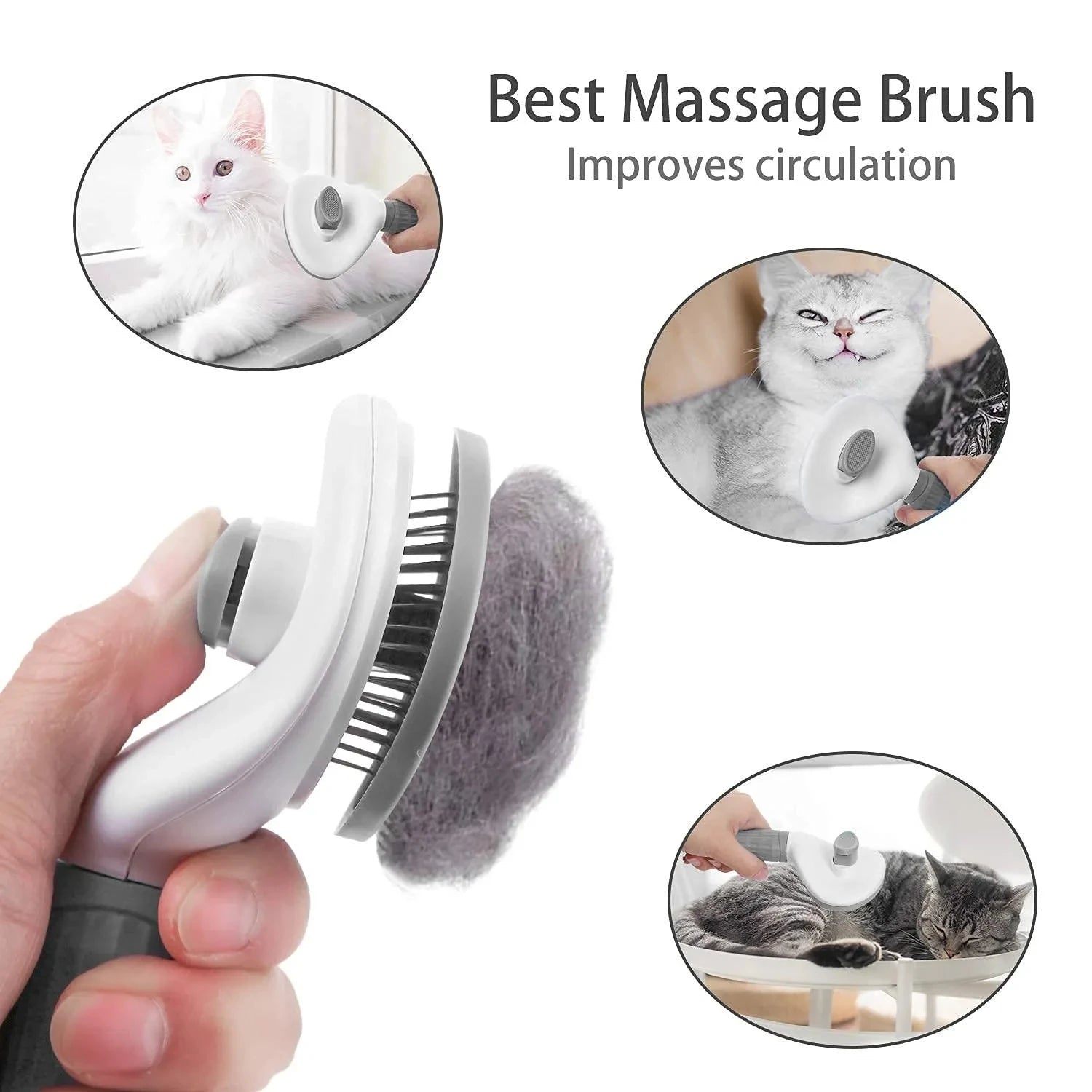 Self-Cleaning Pet Hair Remover Brush | One-Click Fur Release for Dogs & Cats