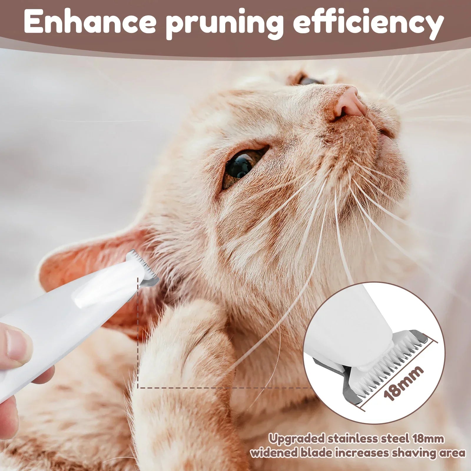 LED Waterproof Pet Paw Hair Trimmer | Wide Blade Grooming Clipper for Dogs & Cats