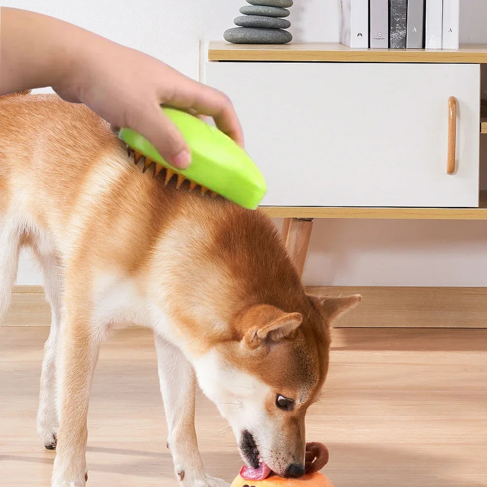 3-in-1 Electric Steam Pet Grooming Brush | Brush, Clean & Massage for Dogs & Cats
