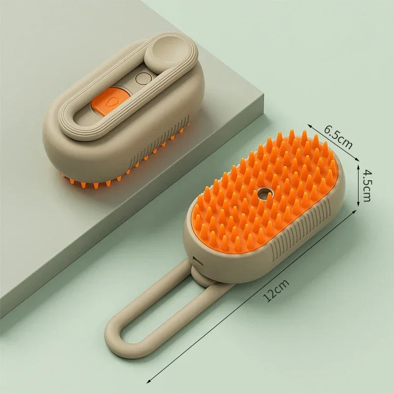 3-in-1 Electric Steam Pet Grooming Brush | Brush, Clean & Massage for Dogs & Cats