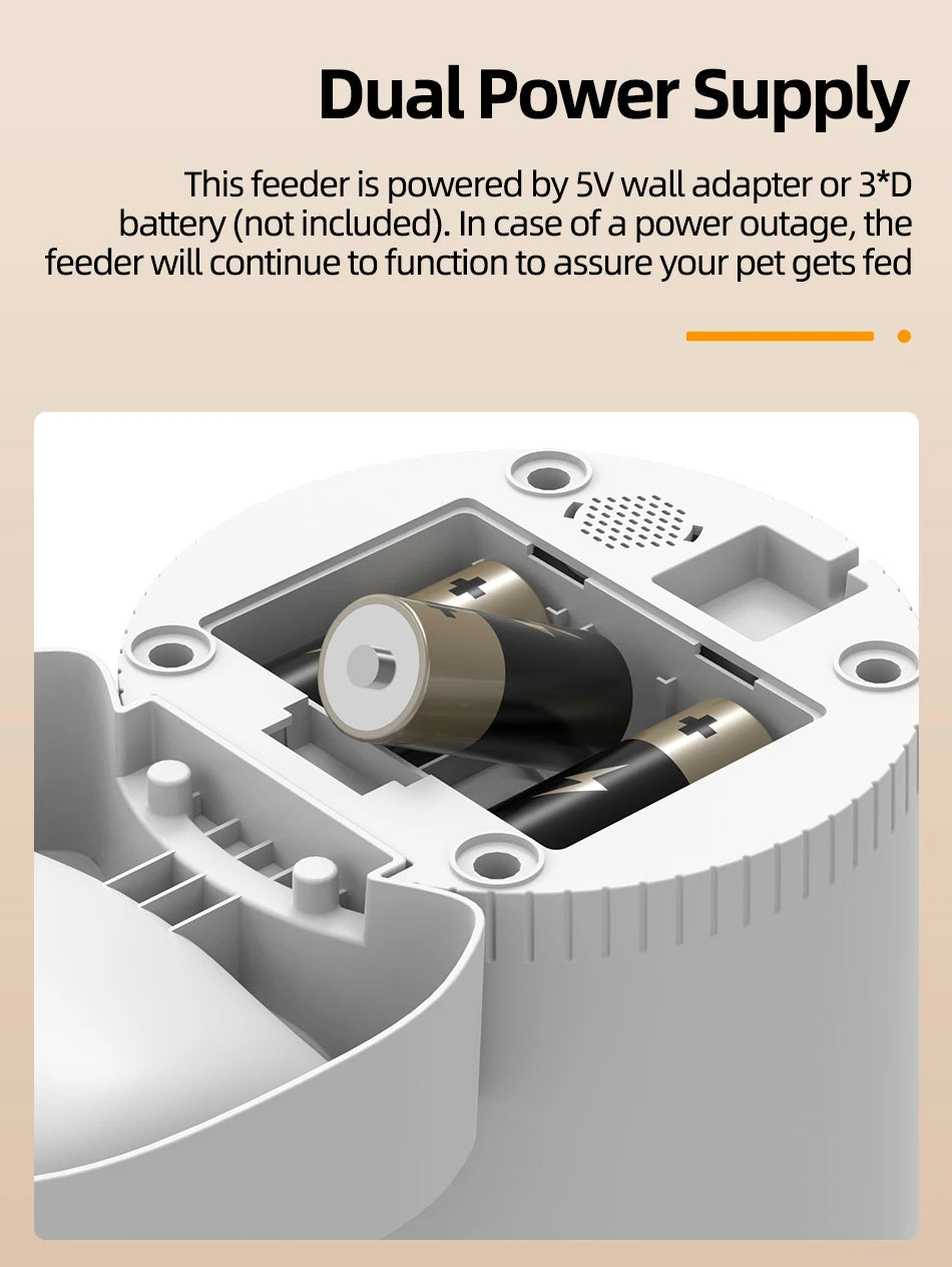 Smart Automatic Pet Feeder with HD Camera & Voice Control | App-Controlled Cat & Dog Feeder
