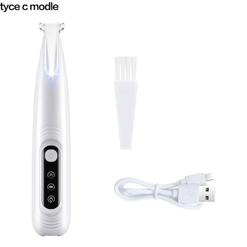 LED Waterproof Pet Paw Hair Trimmer | Wide Blade Grooming Clipper for Dogs & Cats