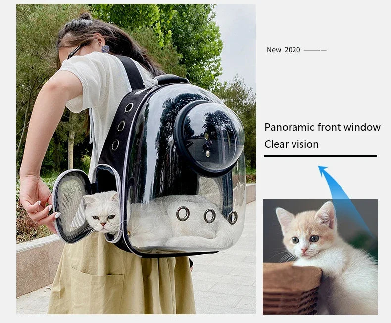 Transparent Bubble Pet Carrier Backpack | Breathable Travel Bag for Cats & Small Pets