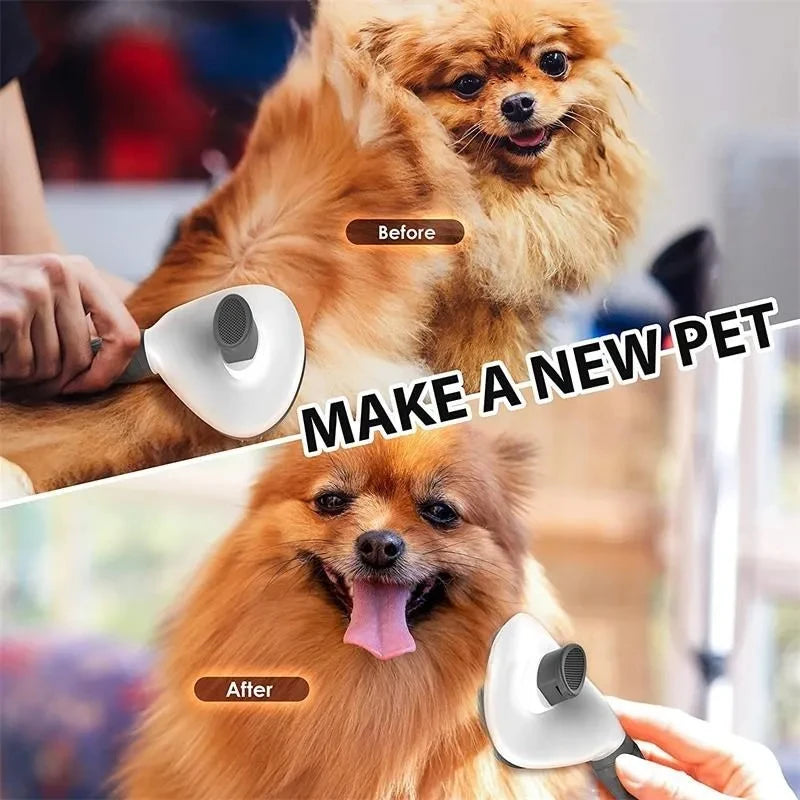 Self-Cleaning Pet Hair Remover Brush | One-Click Fur Release for Dogs & Cats