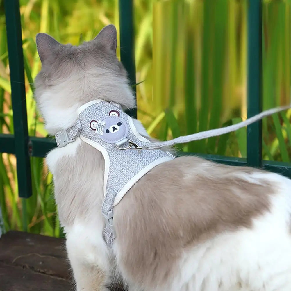 Adjustable Breathable Pet Harness Vest | No-Pull Vest Harness with Leash for Cats & Small Dogs