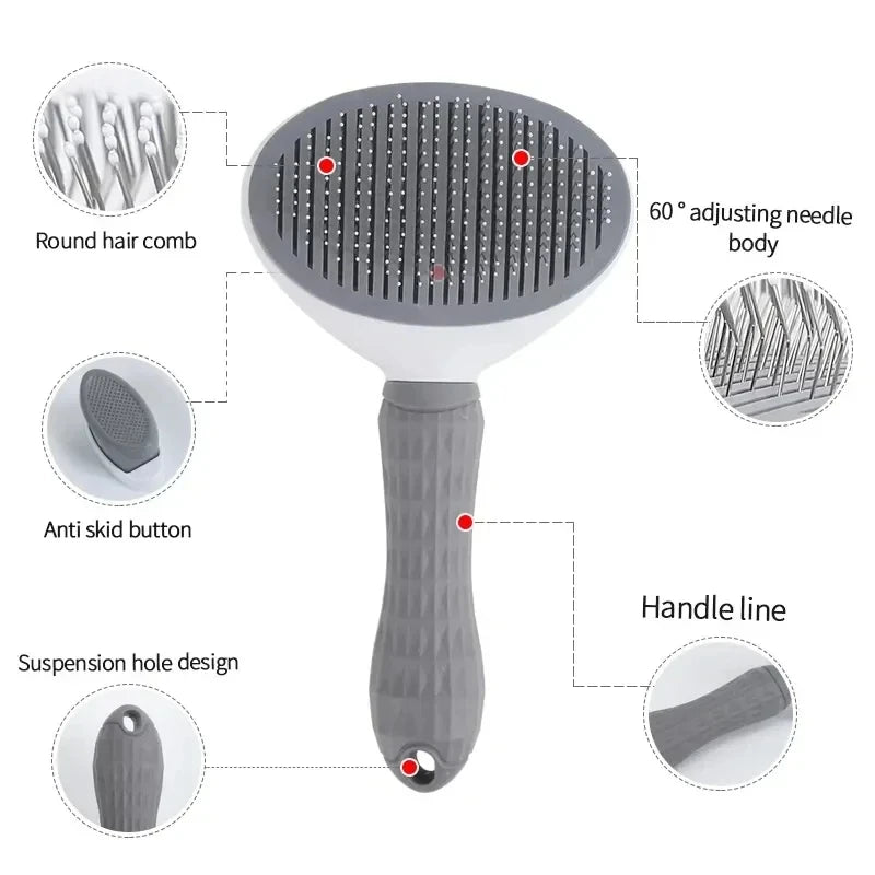 Self-Cleaning Pet Hair Remover Brush | One-Click Fur Release for Dogs & Cats